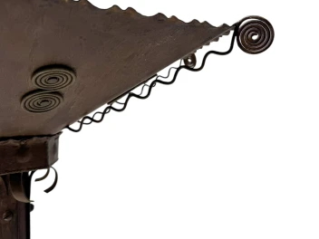 Art Deco Patinated Wrought Iron Floor Lamp, 1930s